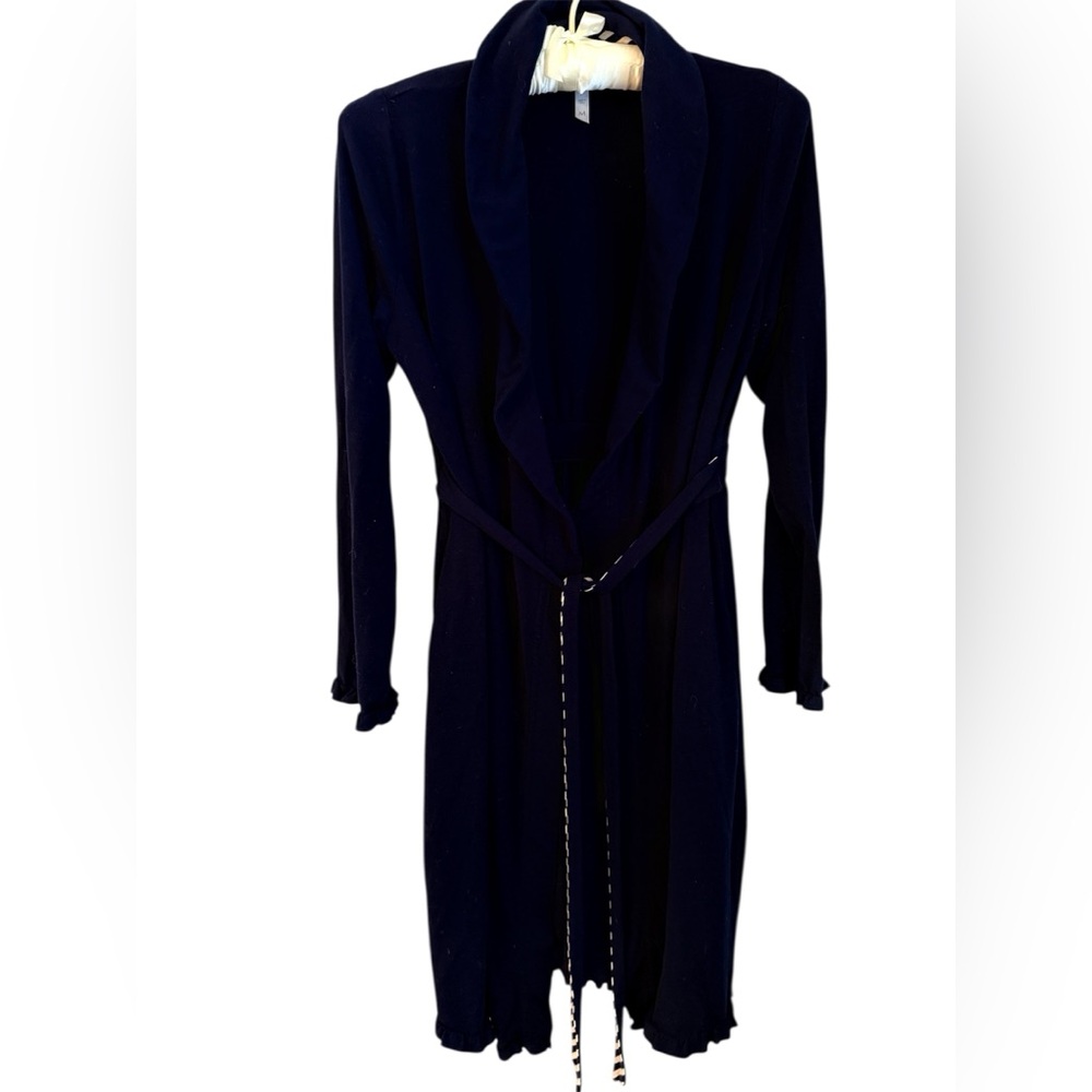 Pea in the Pod Robe Maternity Navy Robe Blue White Stripe Detail Size M